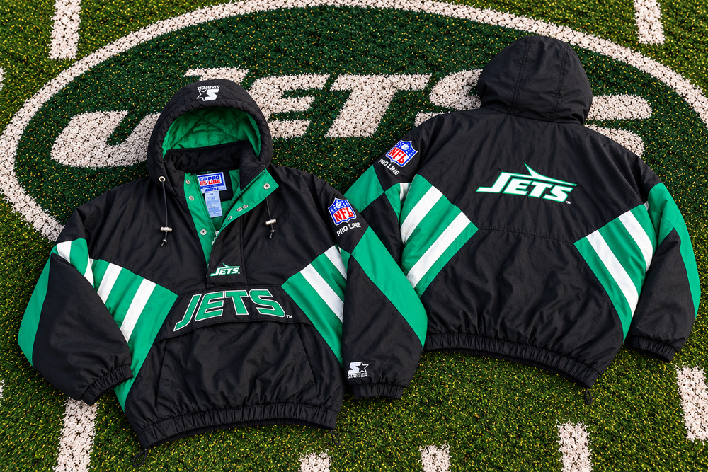 New York Jets Starter NFL Pro Line Pullover Jacket Men's XL Vintage 90s Korea